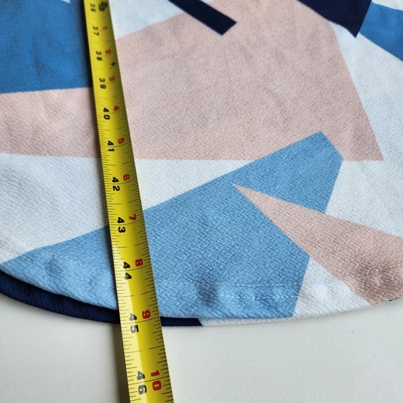 Women's Modern Graphic Design Shirt Dress Knee Length Full Pattern French Sz L - Picture 11 of 11